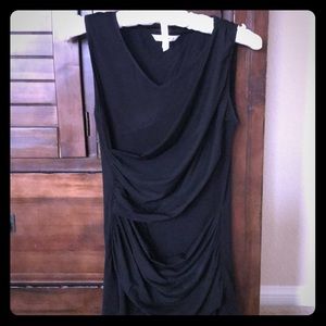 Cabi 261 Black Double Drape Sleeveless Tee